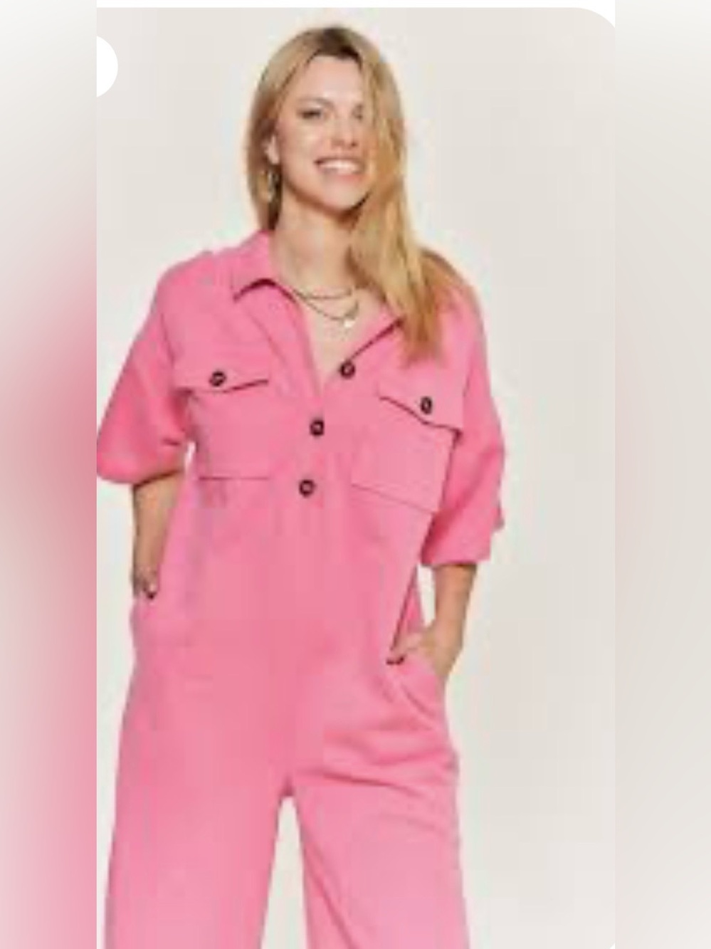 New! The “Soundwave” Wide leg Button Front Jumpsuit Onesie - Picture 2 of 3